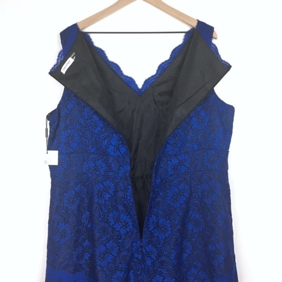 CALVIN KLEIN Dress Lace Short Formal Sleeveless V Neck Scallop Plus Size 18W NWT - Picture 5 of 9